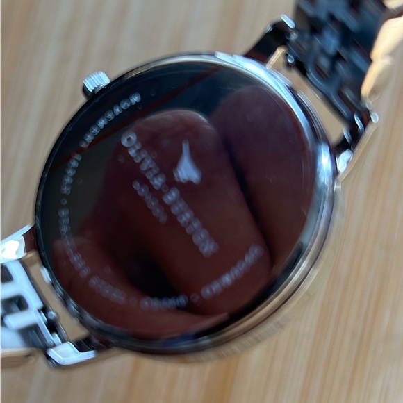 Olivia Burton All Silver Bejewelled Watch With 34mm Lace Detail Floral Face. - Picture 5 of 10